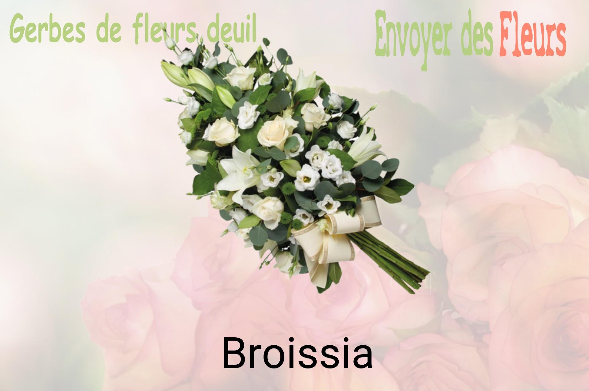 Gerbe de fleurs de deuil livrée à Broissia